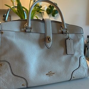 Coach cream leather bag (long strap included)